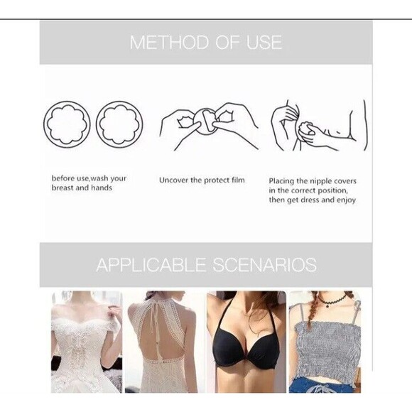 Women's (White) Reusable Nipple Covers-(White)-(Size 8cm)-(1 Pair)-(New)-$20.00 - Picture 5 of 5